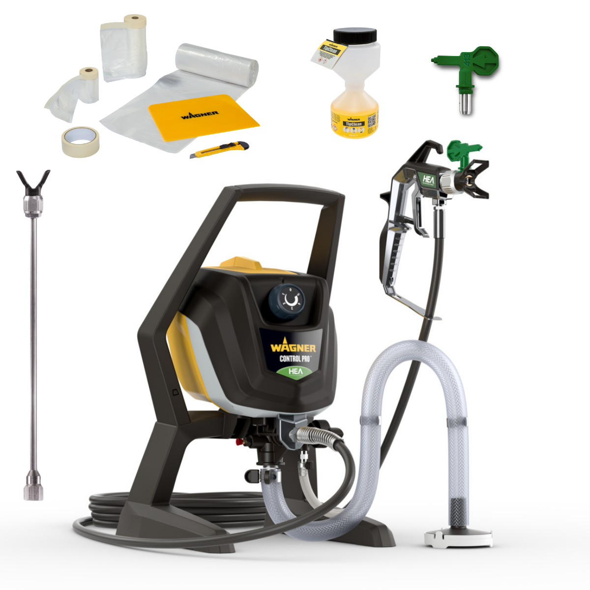 Wagner Airless HEA Control Pro 250 R + prolunga 60cm + ugelli 413 + TipClean + Set di copertine 