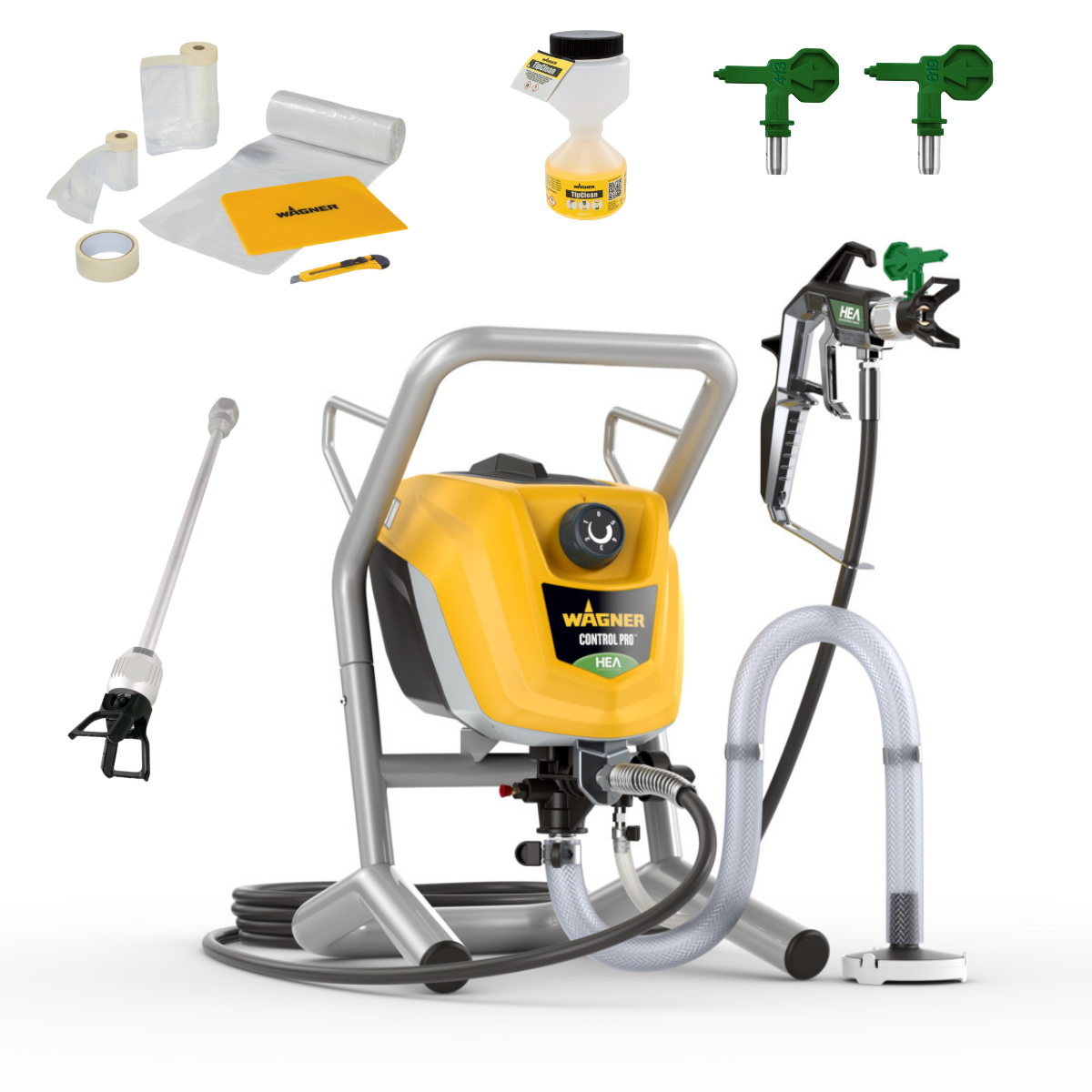 Wagner Airless Control Pro 250M + Estensione 30 cm + Ugelli 413 &amp; 619 + TipClean + Set di copertine