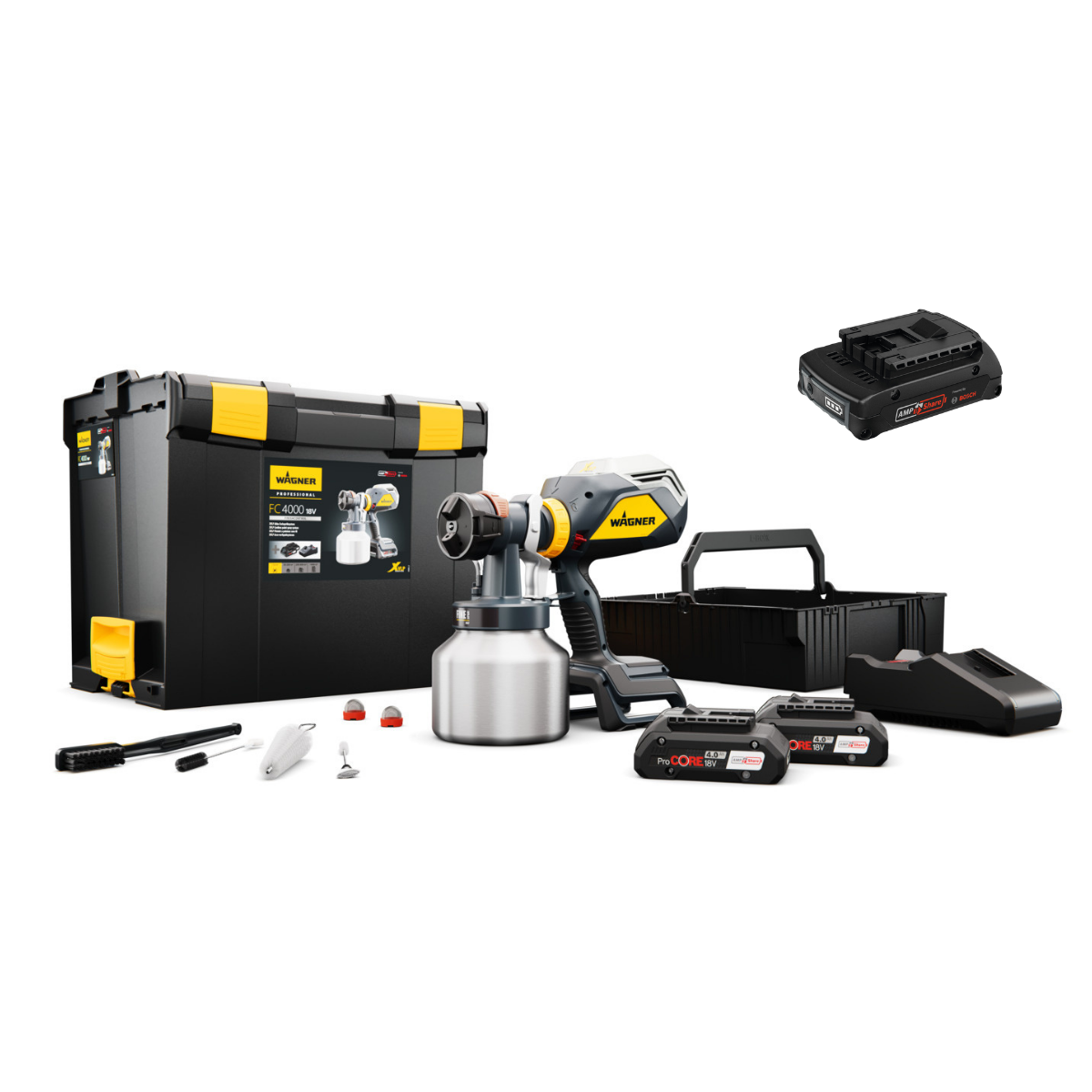 Wagner XVLP FinishControl 4000 18V Finespray Kit + batteria aggiuntiva in bundle esclusivo