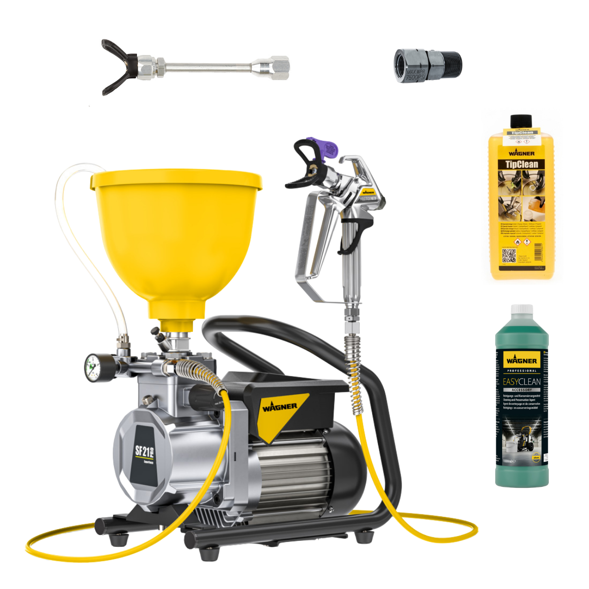 SuperFinish 21 Pro Airless per smalti + Prolunga ugello 12,5cm + FlexTwist S + TipClean + EasyClean