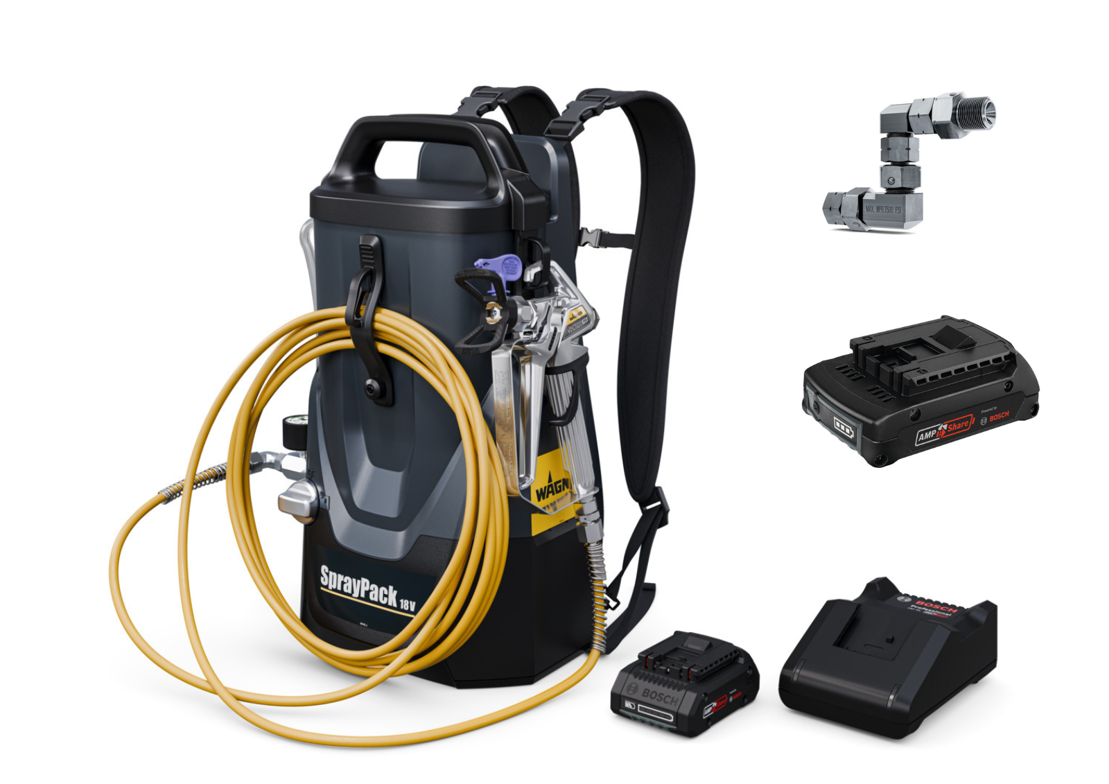 SprayPack 18V Kit + 2. Batteria Bosch AmpShare + FlexTwist Z