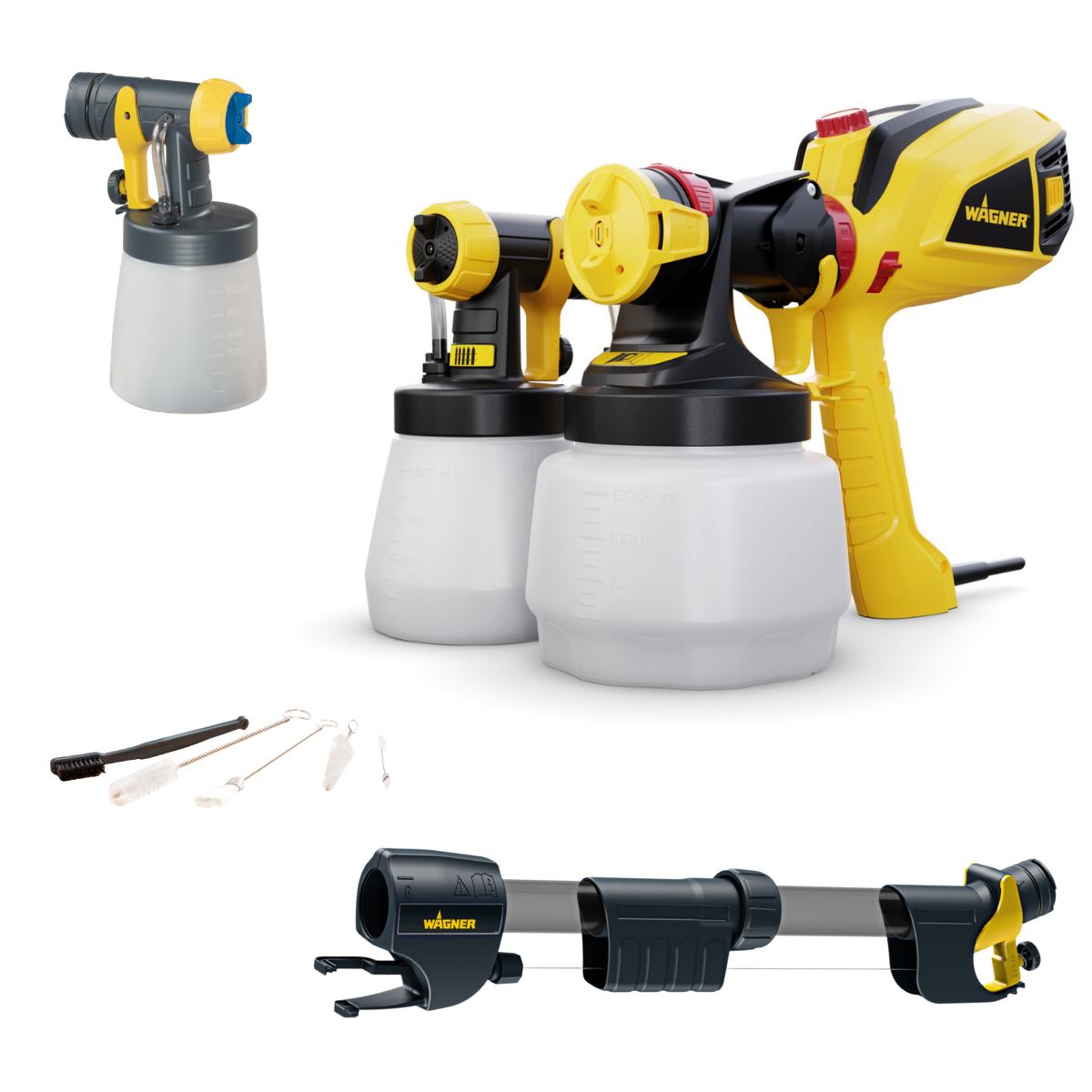 Wagner Universal Sprayer W 590 FLEXiO + prolunga manico 60 cm + inserto Brilliant + kit di pulizia
