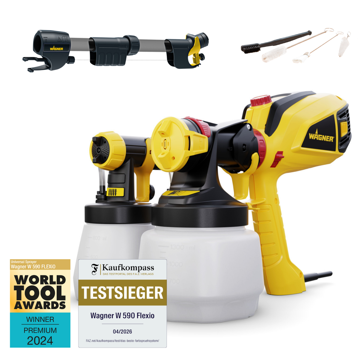 Wagner Universal Sprayer W 590 FLEXiO + prolunga manico 60 cm + kit di pulizia