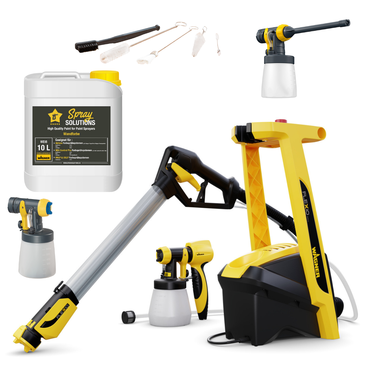 Wagner W 950 FLEXiO + Inserti Radiatori e Extra Brilliant + Set di pulizia + Pittura murale 10l nel pacchetto esclusivo