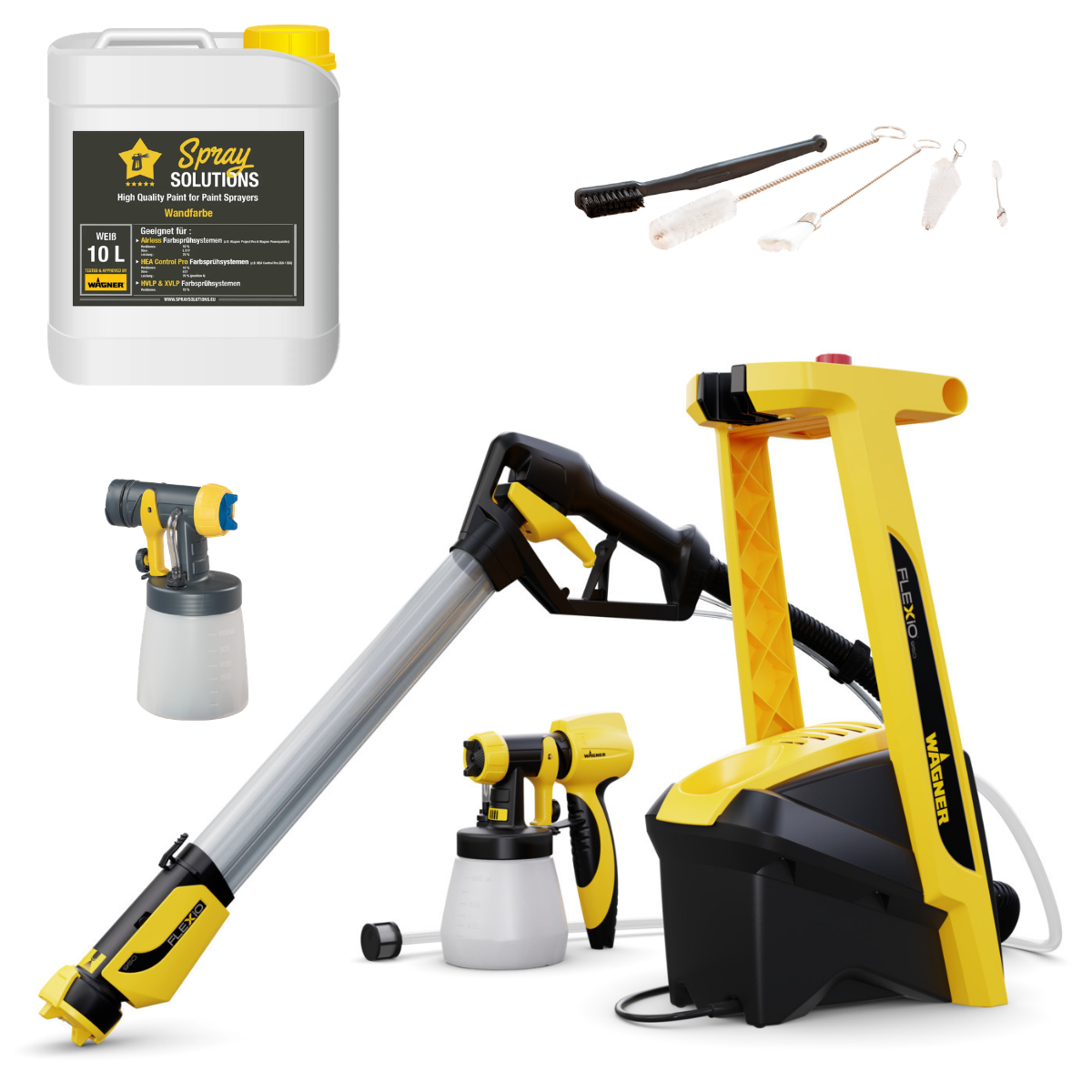 Wagner W 950 FLEXiO + Inserti Extra Brilliant + Set di pulizia + Pittura murale 10l nel pacchetto esclusivo